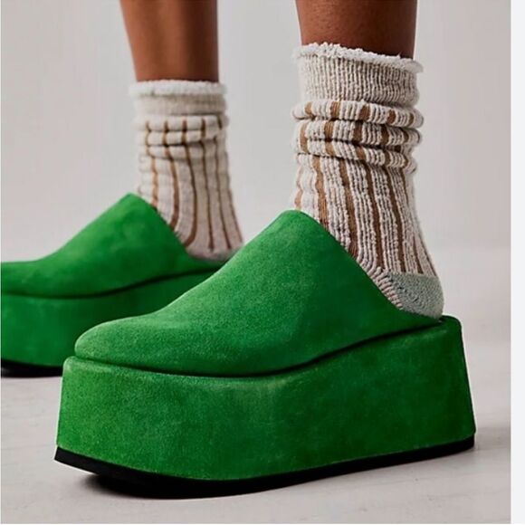 Free People Mantra Platform Mules/ Green/Size 36/ New - Picture 1 of 10
